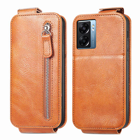 Funda de Cuero Flip para Realme Narzo 50 5G Marron