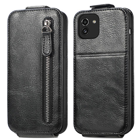 Funda de Cuero Flip para Samsung Galaxy A03 Negro