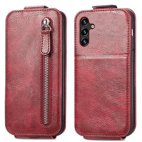 Funda de Cuero Flip para Samsung Galaxy A04s Rojo