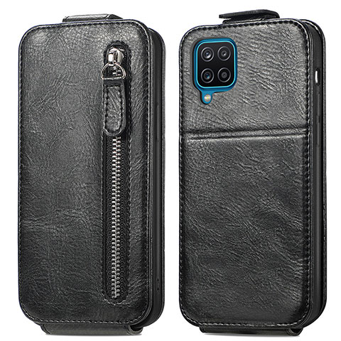 Funda de Cuero Flip para Samsung Galaxy A12 5G Negro