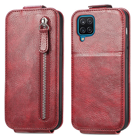 Funda de Cuero Flip para Samsung Galaxy A12 5G Rojo