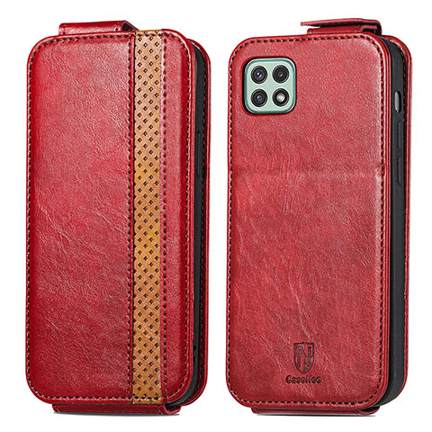 Funda de Cuero Flip para Samsung Galaxy A22 5G Rojo