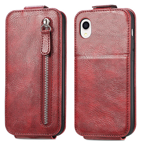 Funda de Cuero Flip para Samsung Galaxy A22 5G SC-56B Rojo