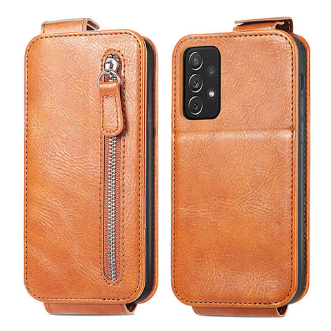 Funda de Cuero Flip para Samsung Galaxy A72 4G Marron