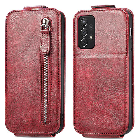 Funda de Cuero Flip para Samsung Galaxy A72 4G Rojo