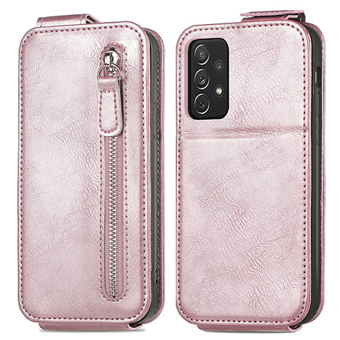 Funda de Cuero Flip para Samsung Galaxy A72 5G Oro Rosa