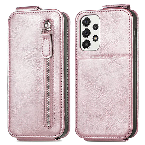 Funda de Cuero Flip para Samsung Galaxy A73 5G Oro Rosa