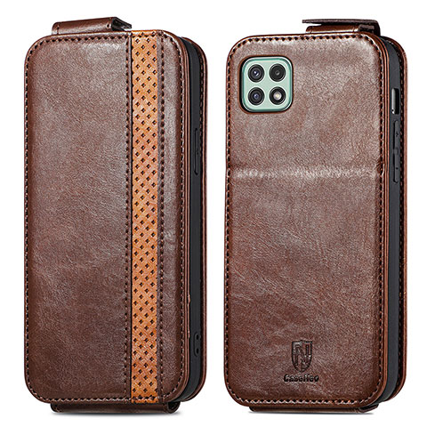 Funda de Cuero Flip para Samsung Galaxy F42 5G Marron