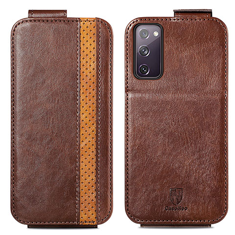 Funda de Cuero Flip para Samsung Galaxy S20 Lite 5G Marron