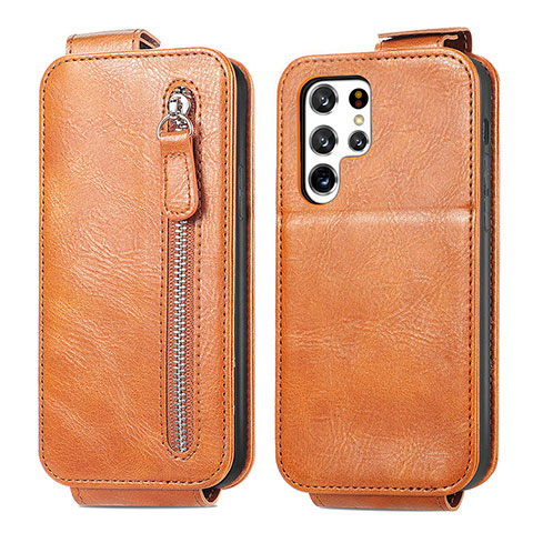 Funda de Cuero Flip para Samsung Galaxy S24 Ultra 5G Marron