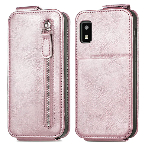 Funda de Cuero Flip para Sharp Aquos wish3 Oro Rosa