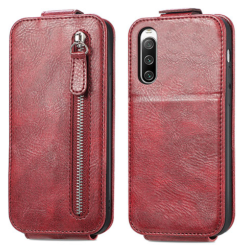 Funda de Cuero Flip para Sony Xperia 10 IV Rojo