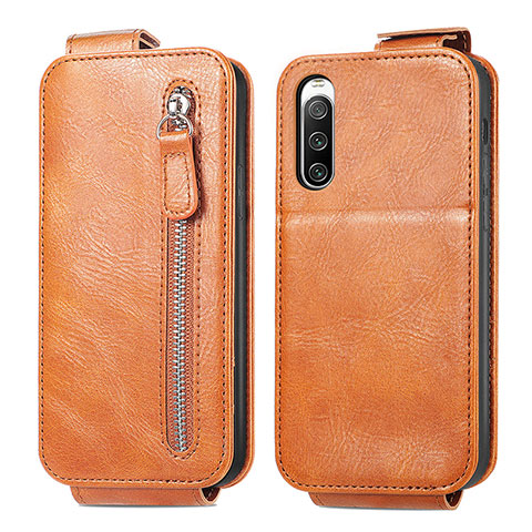 Funda de Cuero Flip para Sony Xperia 10 IV SO-52C Marron