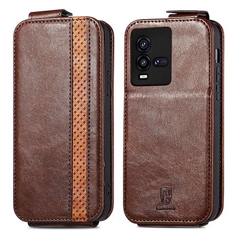 Funda de Cuero Flip para Vivo iQOO 9T 5G Marron