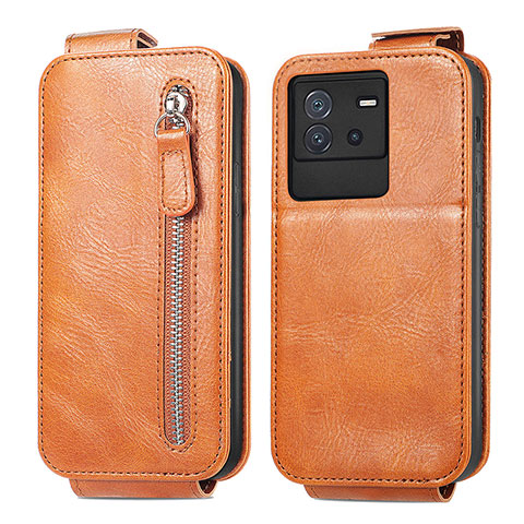 Funda de Cuero Flip para Vivo iQOO Neo6 5G Marron