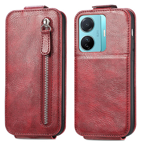 Funda de Cuero Flip para Vivo iQOO Z6 Pro 5G Rojo