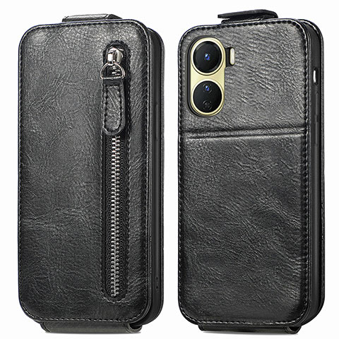 Funda de Cuero Flip para Vivo Y16 Negro