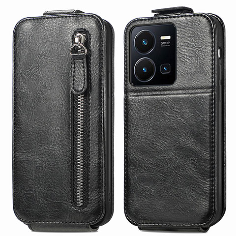 Funda de Cuero Flip para Vivo Y35 4G Negro