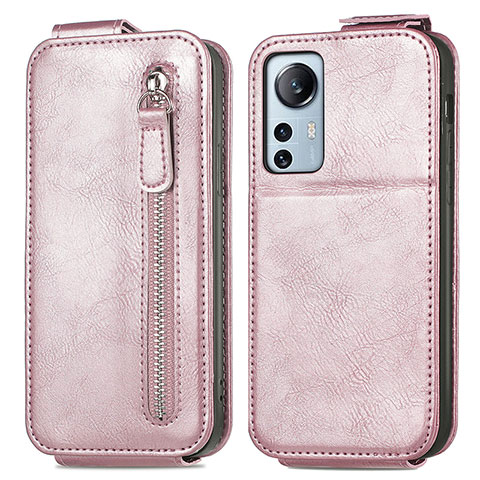 Funda de Cuero Flip para Xiaomi Mi 12 Pro 5G Oro Rosa