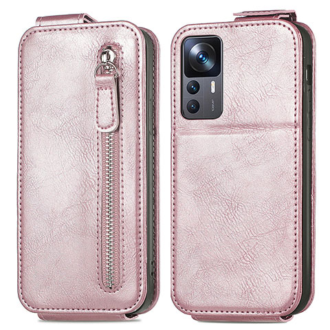 Funda de Cuero Flip para Xiaomi Mi 12T 5G Oro Rosa