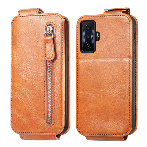 Funda de Cuero Flip para Xiaomi Poco F4 GT 5G Marron