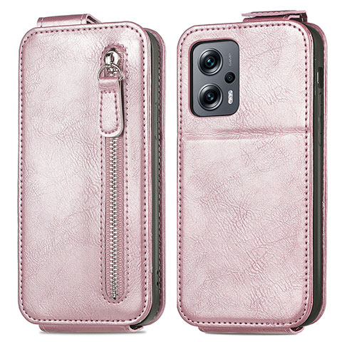 Funda de Cuero Flip para Xiaomi Poco X4 GT 5G Oro Rosa