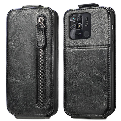 Funda de Cuero Flip para Xiaomi Redmi 10 India Negro