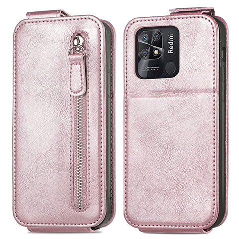 Funda de Cuero Flip para Xiaomi Redmi 10 Power Oro Rosa