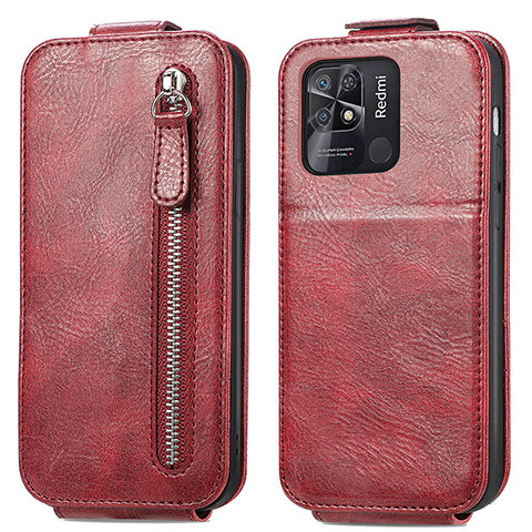 Funda de Cuero Flip para Xiaomi Redmi 10C 4G Rojo