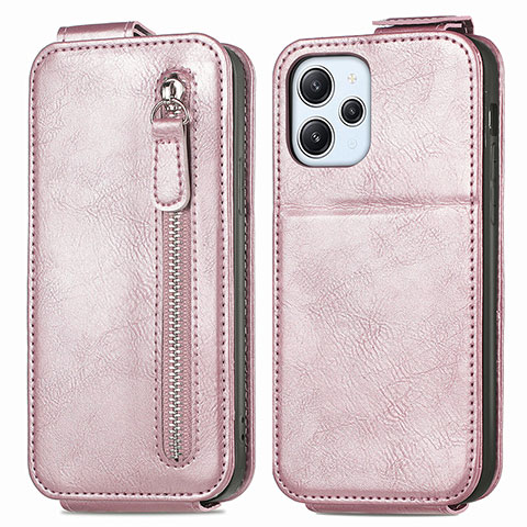 Funda de Cuero Flip para Xiaomi Redmi 12 4G Oro Rosa