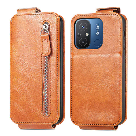 Funda de Cuero Flip para Xiaomi Redmi 12C 4G Marron