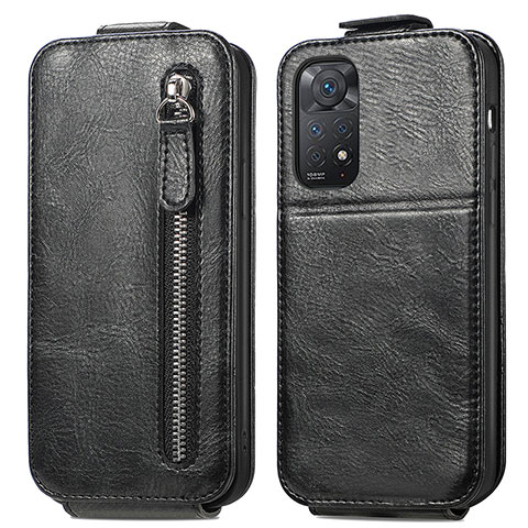 Funda de Cuero Flip para Xiaomi Redmi Note 11 Pro 4G Negro