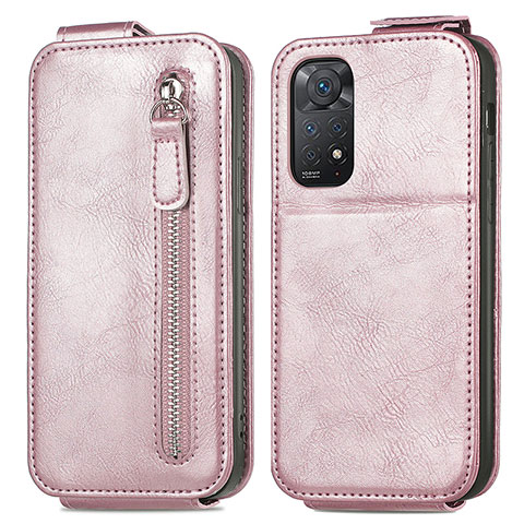 Funda de Cuero Flip para Xiaomi Redmi Note 11 Pro 5G Oro Rosa