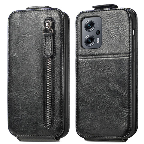 Funda de Cuero Flip para Xiaomi Redmi Note 11T Pro+ Plus 5G Negro