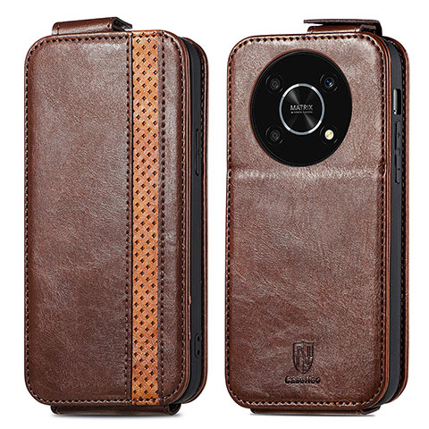 Funda de Cuero Flip S01D para Huawei Enjoy 50 Pro Marron