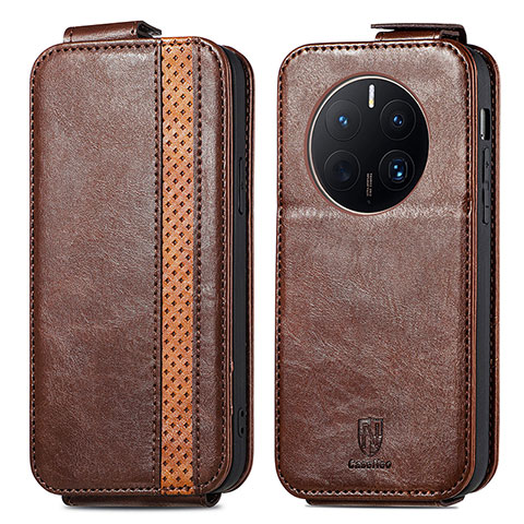 Funda de Cuero Flip S01D para Huawei Mate 50 Pro Marron