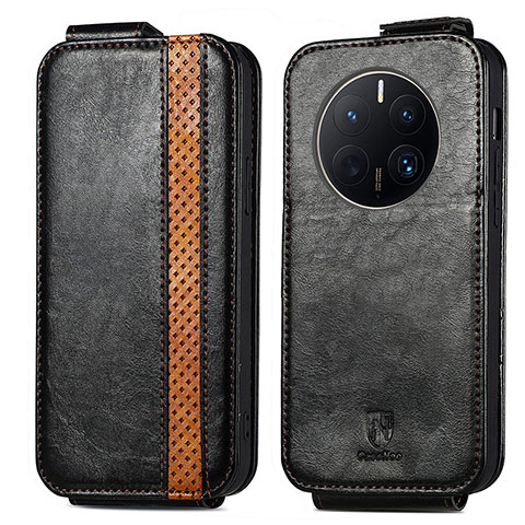 Funda de Cuero Flip S01D para Huawei Mate 50 Pro Negro