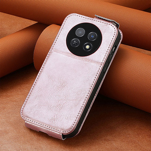 Funda de Cuero Flip S01D para Huawei Nova Y91 Oro Rosa