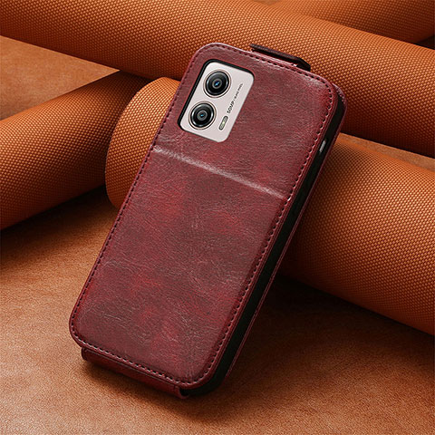 Funda de Cuero Flip S01D para Motorola Moto G53j 5G Rojo