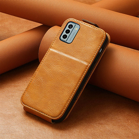 Funda de Cuero Flip S01D para Nokia G22 Marron