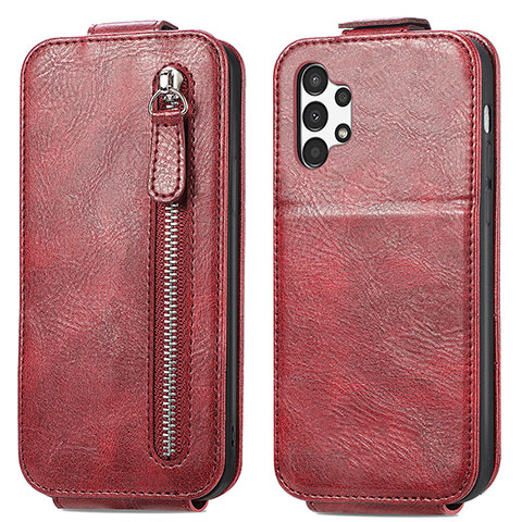 Funda de Cuero Flip S01D para Samsung Galaxy A13 4G Rojo