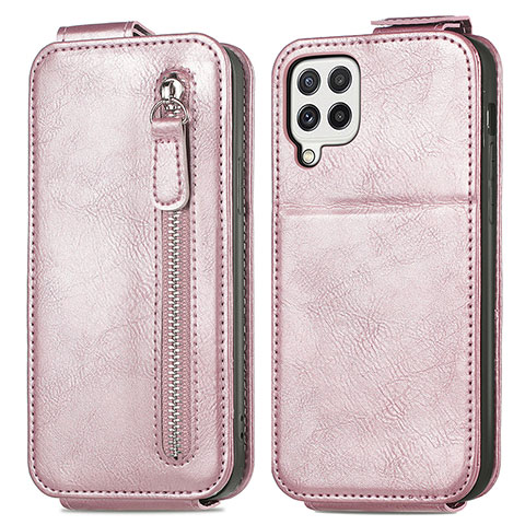 Funda de Cuero Flip S01D para Samsung Galaxy A22 4G Oro Rosa