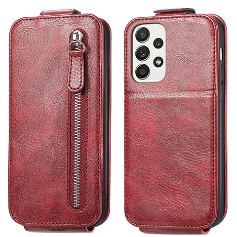 Funda de Cuero Flip S01D para Samsung Galaxy A33 5G Rojo