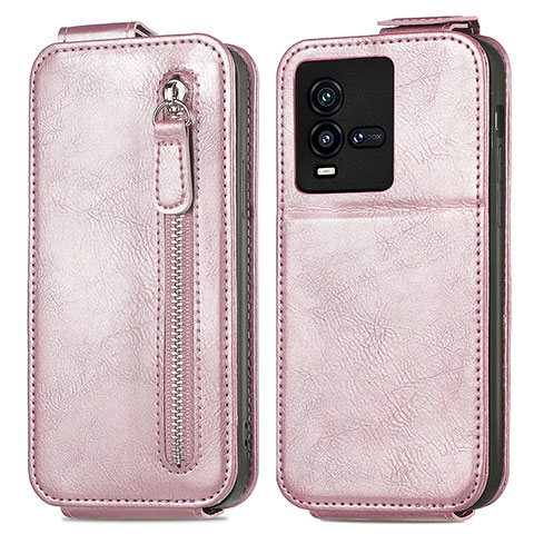 Funda de Cuero Flip S01D para Vivo iQOO 10 5G Oro Rosa