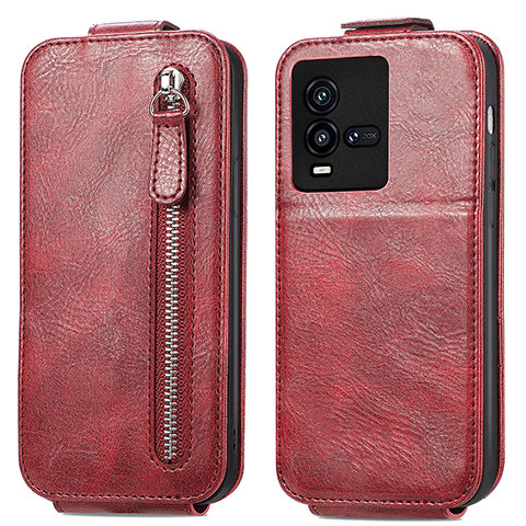 Funda de Cuero Flip S01D para Vivo iQOO 10 5G Rojo