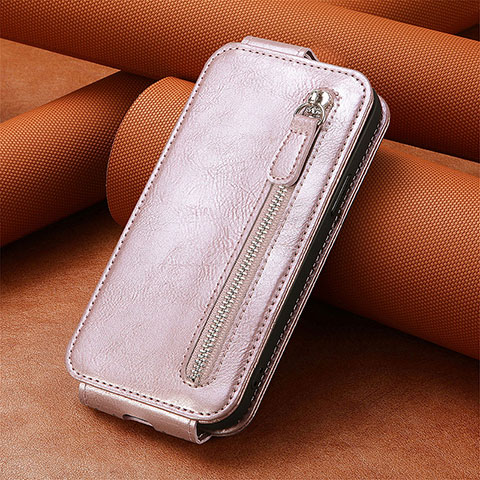 Funda de Cuero Flip S01D para Xiaomi Mi 12T Pro 5G Oro Rosa