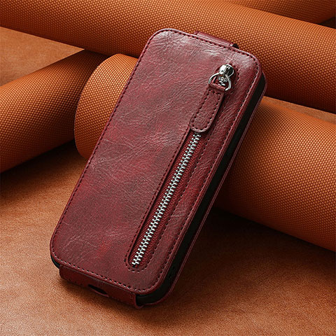 Funda de Cuero Flip S01D para Xiaomi Poco F5 5G Rojo