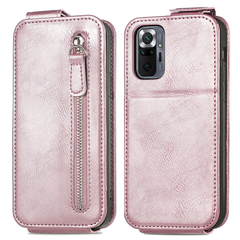 Funda de Cuero Flip S01D para Xiaomi Redmi Note 10 Pro 4G Oro Rosa