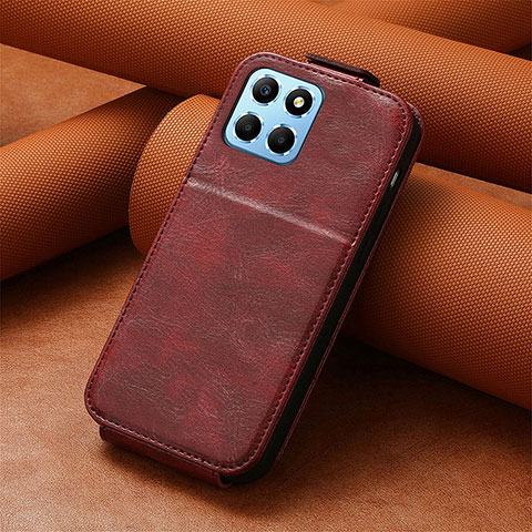 Funda de Cuero Flip S02D para Huawei Honor X6S Rojo