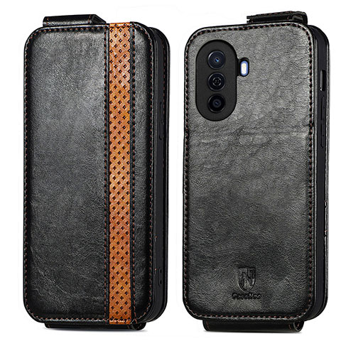 Funda de Cuero Flip S02D para Huawei Nova Y70 Negro